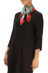 Turquoise Rosebud Silk Scarf 3