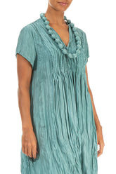 Turquoise Silk Bead Necklace 3