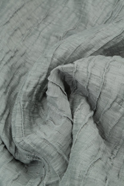 Twin Pockets Crinkled Sage Silk Linen Tunic 5
