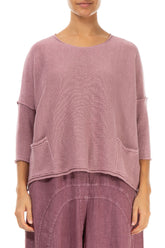 Two Pockets Mauve Pink Linen Jumper 1