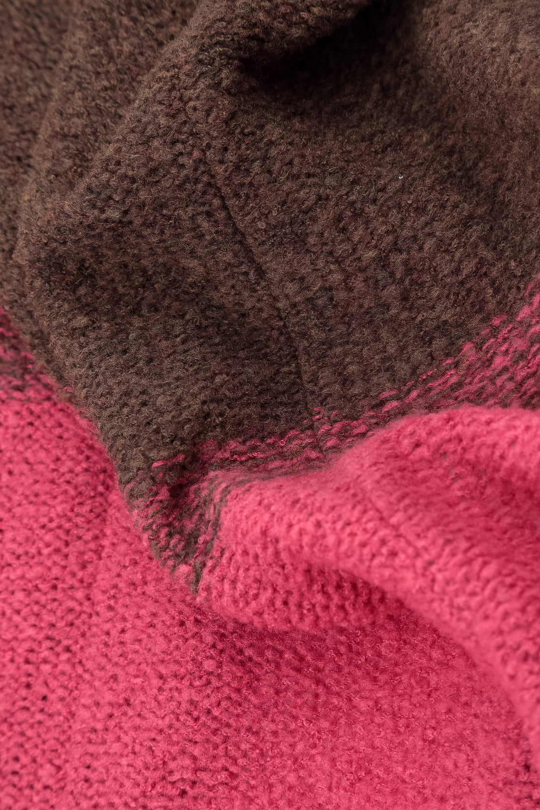 Two-Tone Berry Rose Wool Cardigan 6