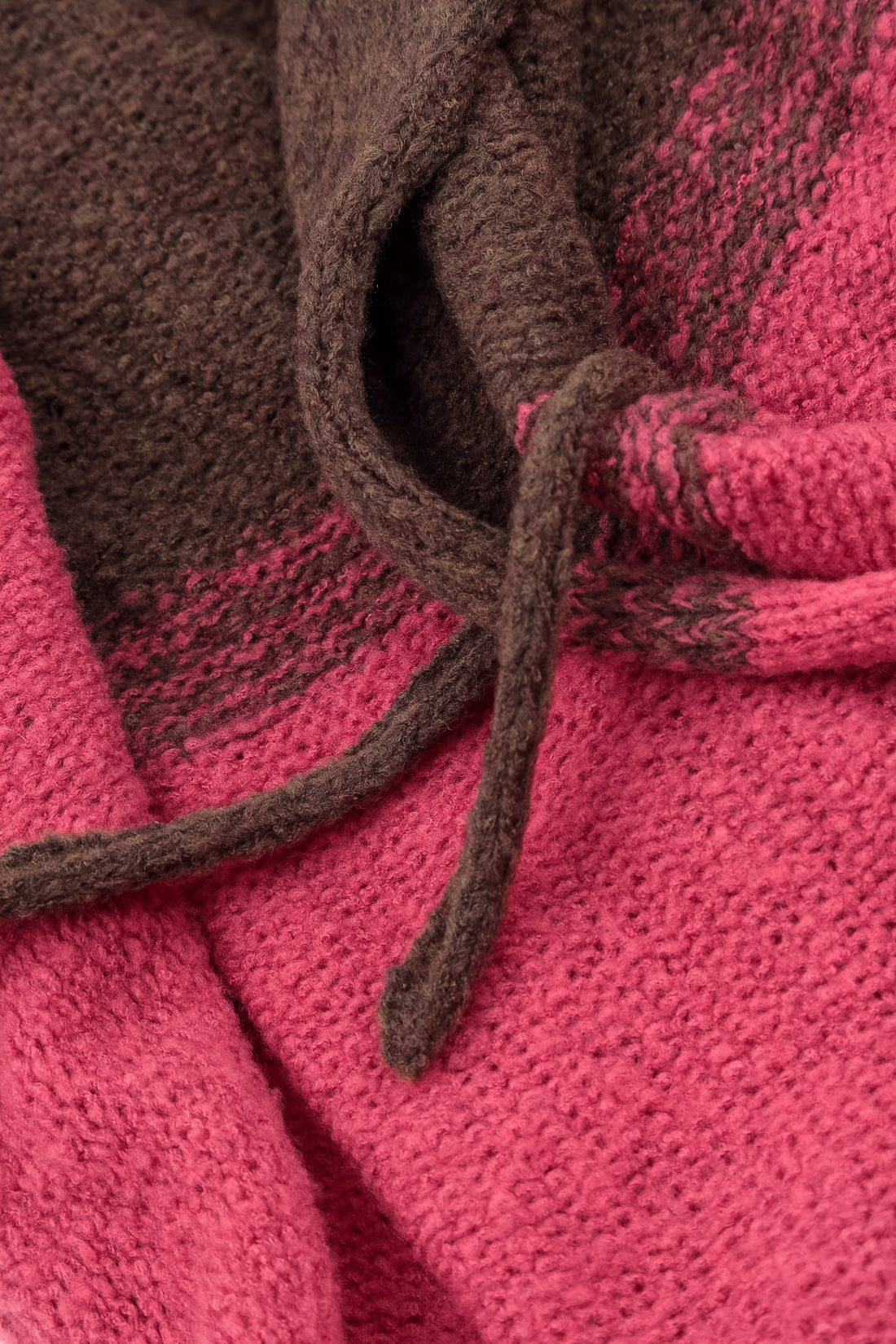 Two-Tone Berry Rose Wool Cardigan 5