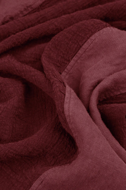 Vertical Line Antique Ruby Linen Jacket 5