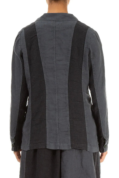 Vertical Line Graphite Linen Jacket 2
