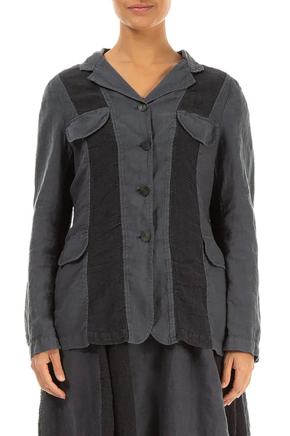 Vertical Line Graphite Linen Jacket 1