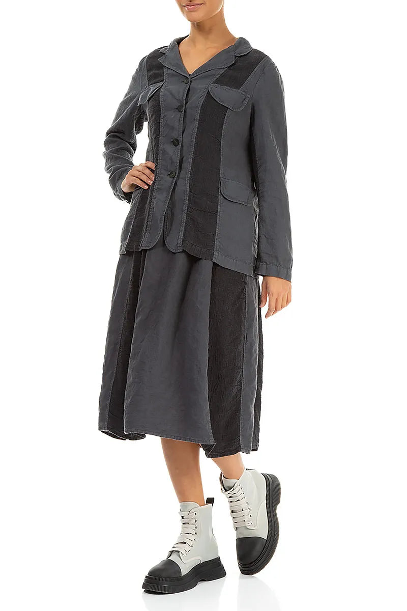 Vertical Line Graphite Linen Jacket 4