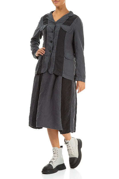 Vertical Line Graphite Linen Jacket 4
