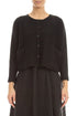 Two Pockets Black Linen Cardigan 1