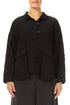 Two Pockets Black Pleated Silk Bamboo Jacket 1