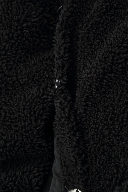 Loose Black Teddy Cotton Gilet
