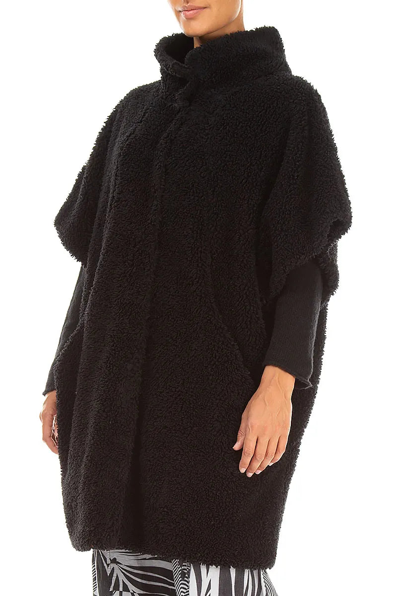 Loose Black Teddy Cotton Gilet