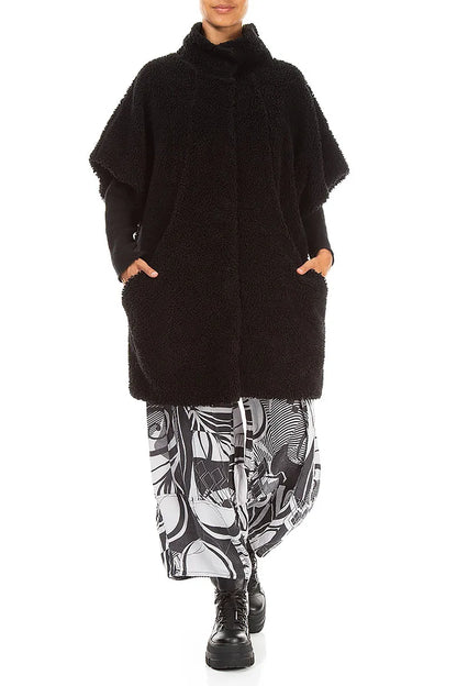 Loose Black Teddy Cotton Gilet