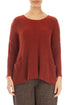 Two Pockets Burnt Orange Wool Sweater 1
