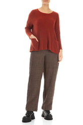 Two Pockets Burnt Orange Wool Sweater 4