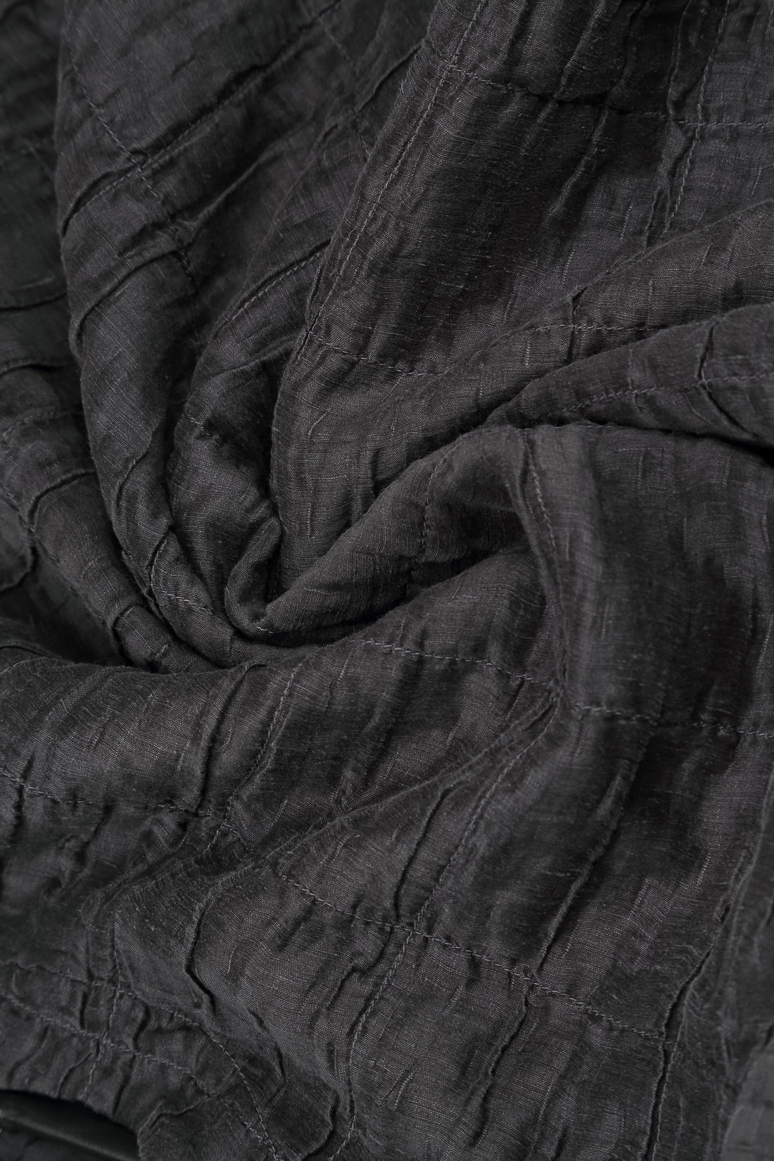 Two Pockets Charcoal Pleated Silk Linen Jacket 5