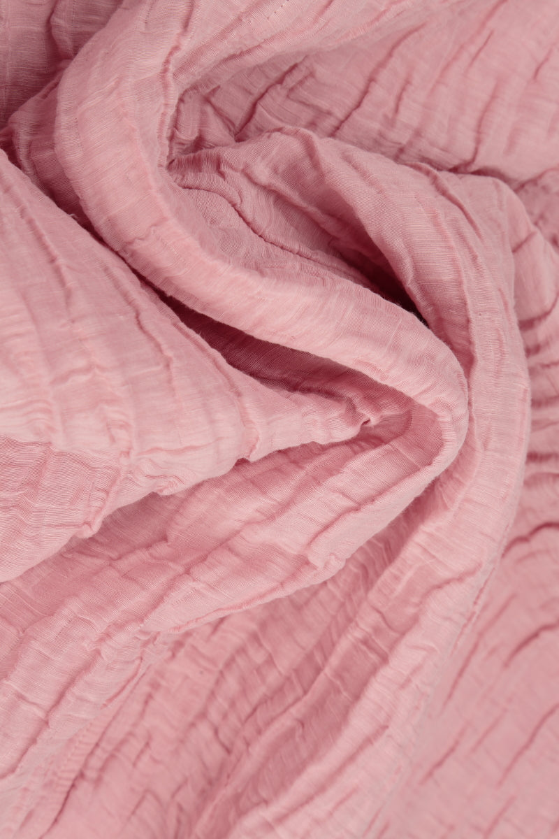 Two Pockets Crinkled Powder Pink Silk Linen Tunic 5