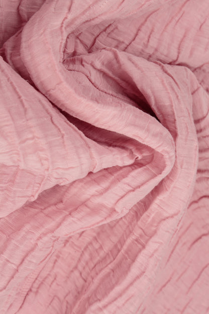 Two Pockets Crinkled Powder Pink Silk Linen Tunic 5