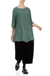 Two Pockets Dark Sage Circle Silk Linen Tunic 4