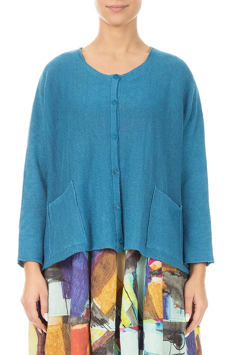 Two Pockets Denim Linen Cardigan 1