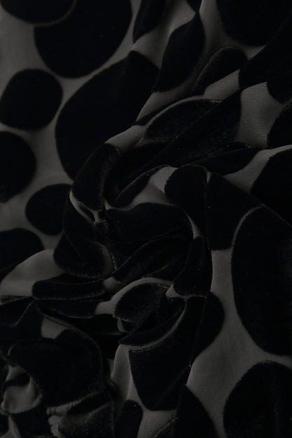 Two Pockets Devoré Bubbles Black Silk Velvet Tunic 5