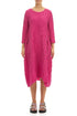 Two Pockets Fuchsia Crinkled Silk Linen Dress 1