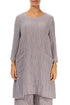 Two Pockets Greige Crinkled Silk Tunic 1
