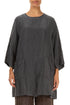Two Pockets Grey Crinkled Silk Tunic 1