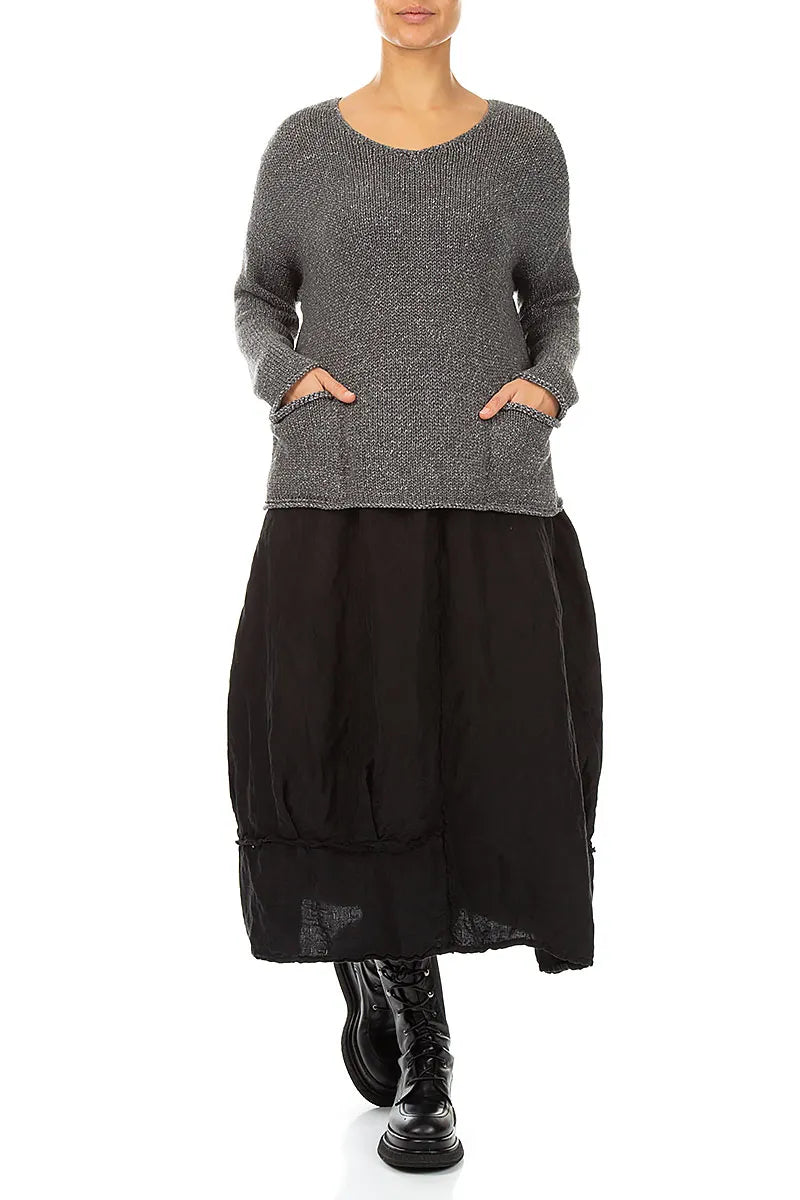 Two Pockets Grey Merino Wool Jumper 4