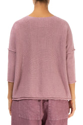 Two Pockets Mauve Pink Linen Jumper 2