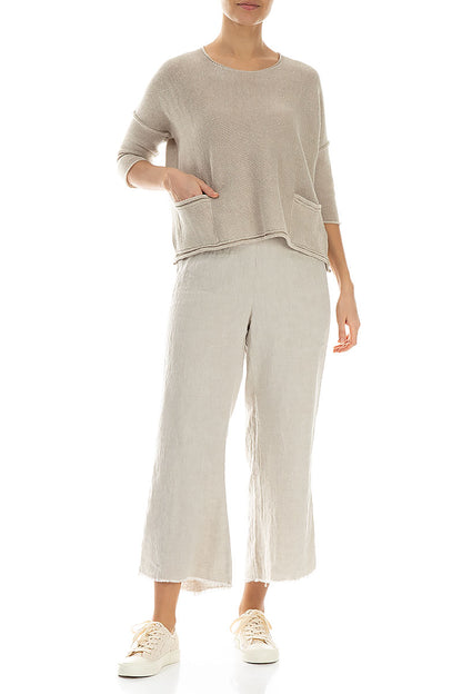 Two Pockets Natural Linen Jumper 4