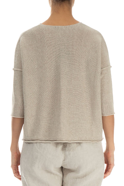 Two Pockets Natural Linen Jumper 2