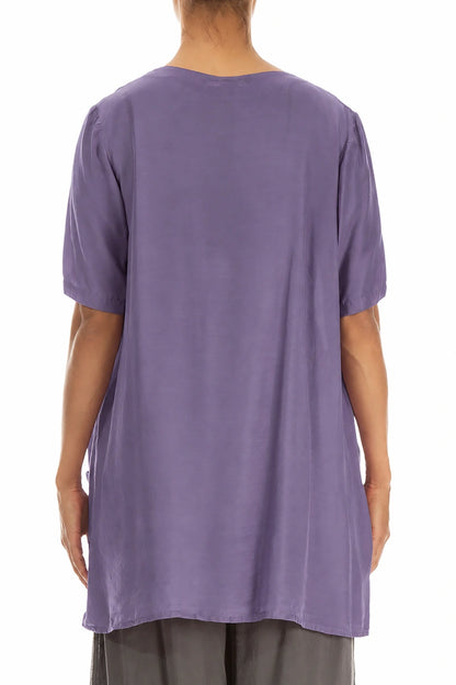 Two Pockets Purple Silk Bamboo Tunic 2
