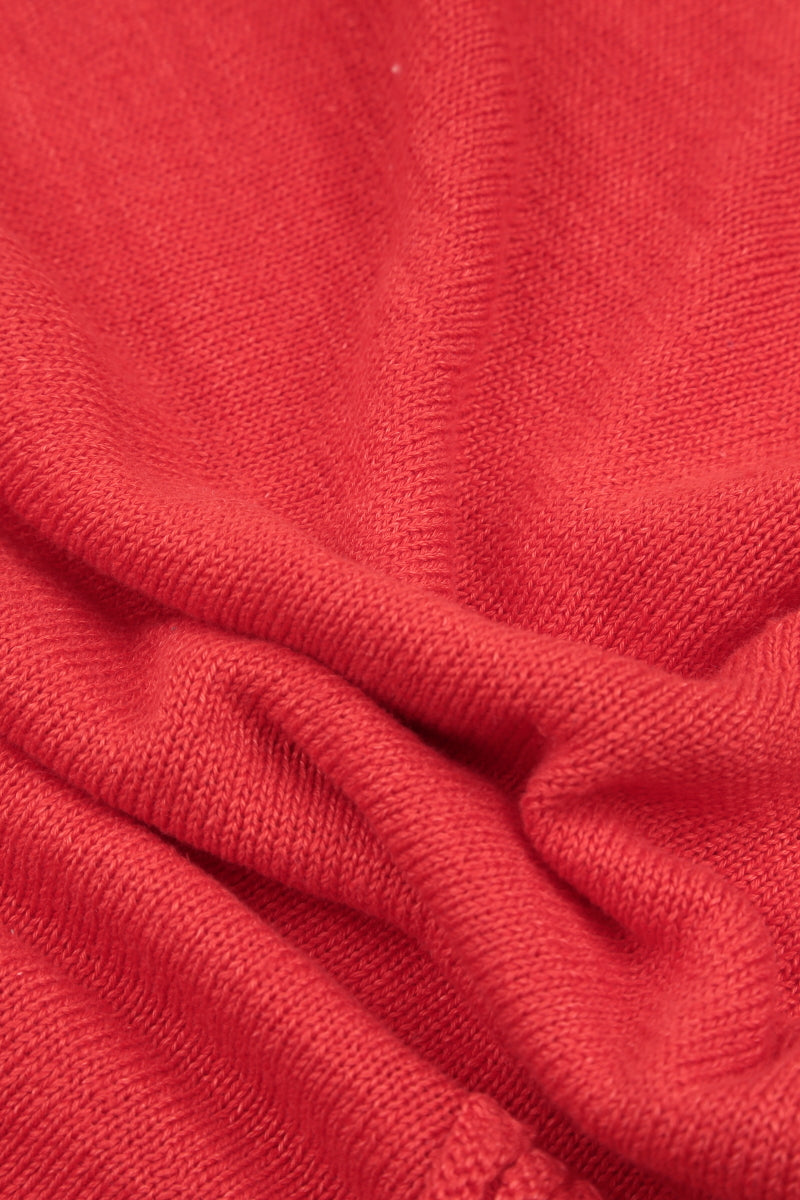 Two Pockets Red Linen Jumper 6