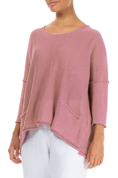 Two Pockets Rose Linen Jumper 3