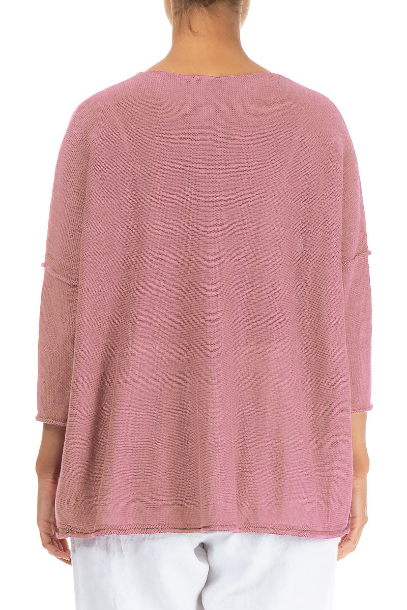 Two Pockets Rose Linen Jumper 2