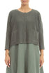 Two Pockets Sage Linen Cardigan 1