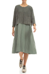 Two Pockets Sage Linen Cardigan 4