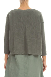 Two Pockets Sage Linen Cardigan 2