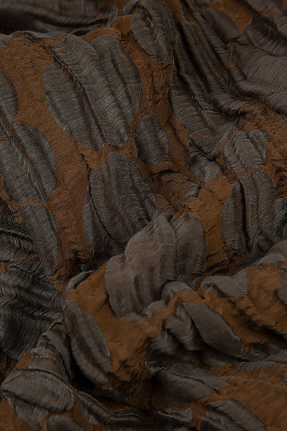 Two Pockets Truffle Brown Circle Silk Linen Tunic