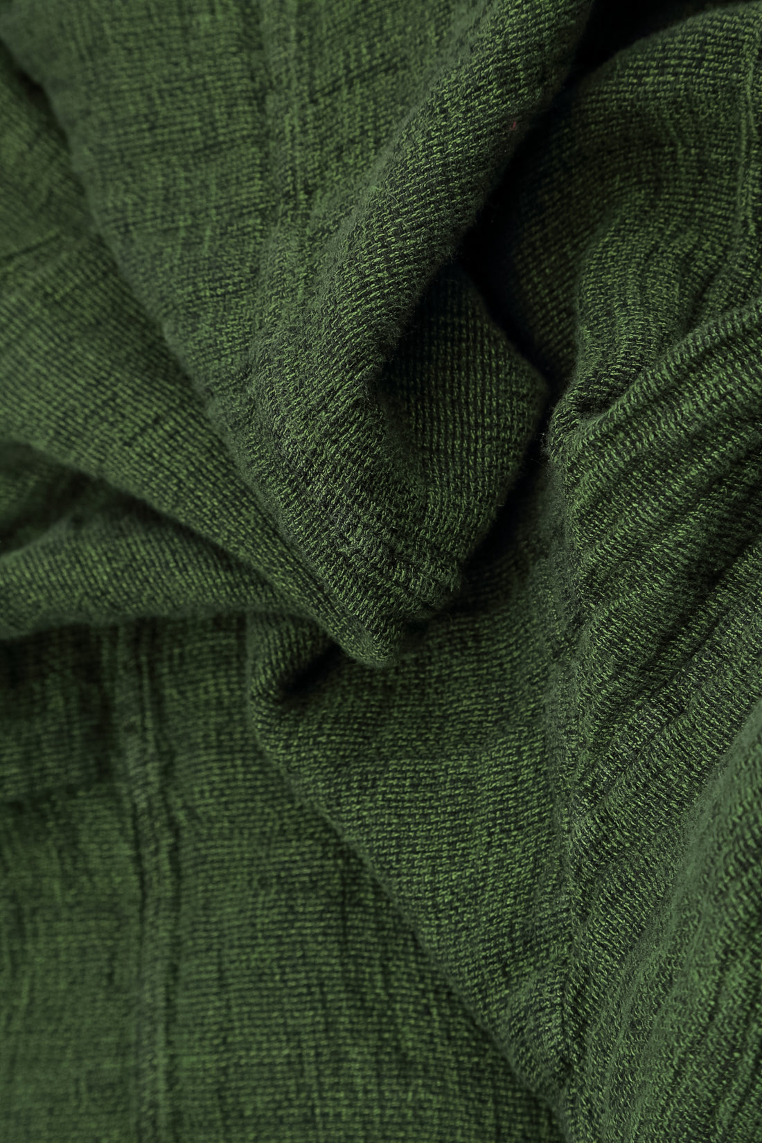 V-Neck Balloon Shamrock Green Mélange Linen Dress 6