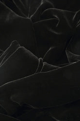 V-Neck Black Silk Velvet Blouse 5