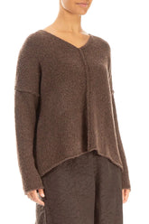 V-Neck Brown Wool Sweater 3
