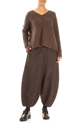 V-Neck Brown Wool Sweater 4