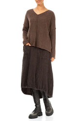 V-Neck Brown Wool Sweater 4