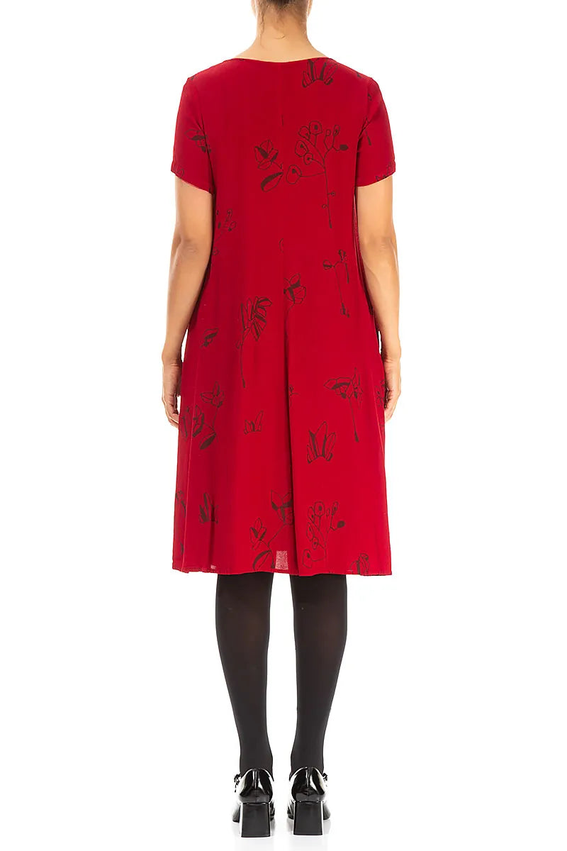 Robe Botanica rouge cerise à col en V