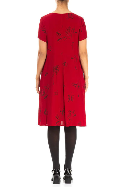 Robe Botanica rouge cerise à col en V