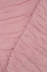 V-Neck Crinkled Powder Pink Silk Linen Dress 5