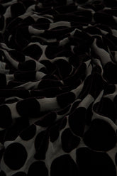 V-Neck Devoré Bubbles Black Silk Velvet Blouse 5