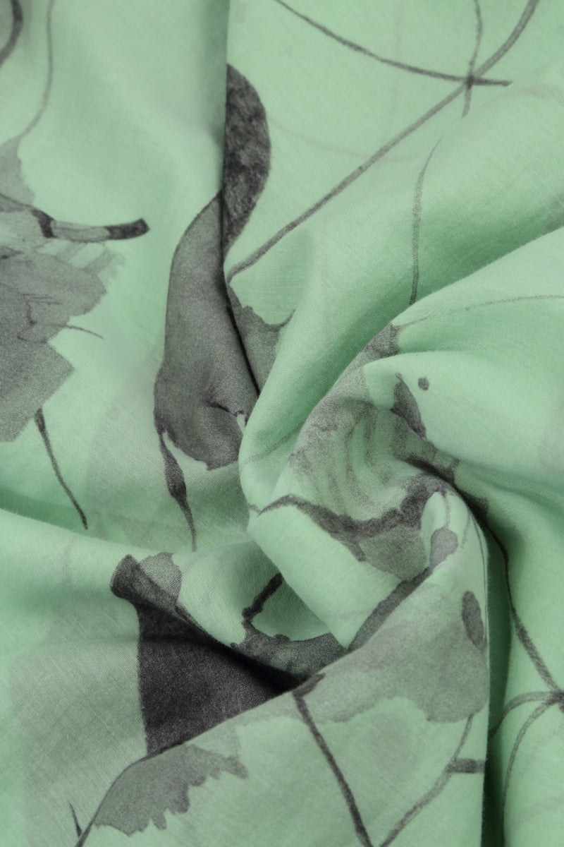 V-Neck Green Sorbet Mirage Silk Cotton Tunic 5