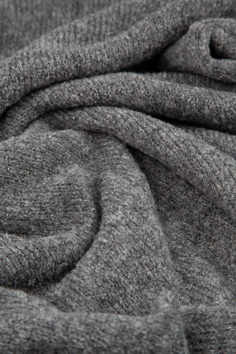 V-Neck Grey Wool Sweater 5